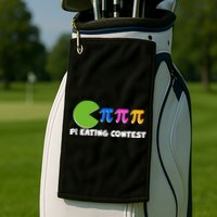 Funny Retro Pi Day 314 Pi Eating Contest Video Game Golf Towel