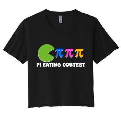 Funny Retro Pi Day 314 Pi Eating Contest Video Game Crop Top