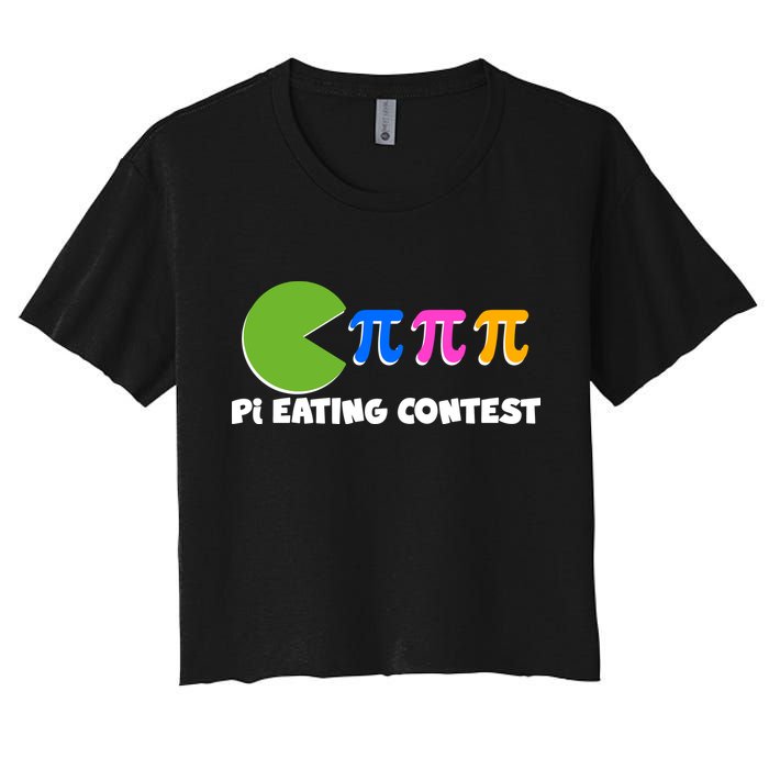 Funny Retro Pi Day 314 Pi Eating Contest Video Game Crop Top