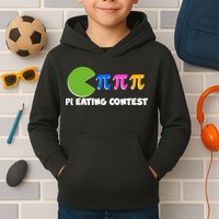 Funny Retro Pi Day 314 Pi Eating Contest Video Game Kids Hoodie