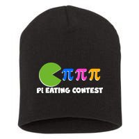 Funny Retro Pi Day 314 Pi Eating Contest Video Game Short Acrylic Beanie