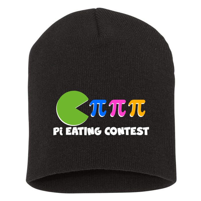 Funny Retro Pi Day 314 Pi Eating Contest Video Game Short Acrylic Beanie