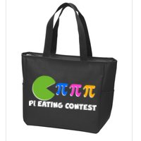 Funny Retro Pi Day 314 Pi Eating Contest Video Game Zip Tote Bag