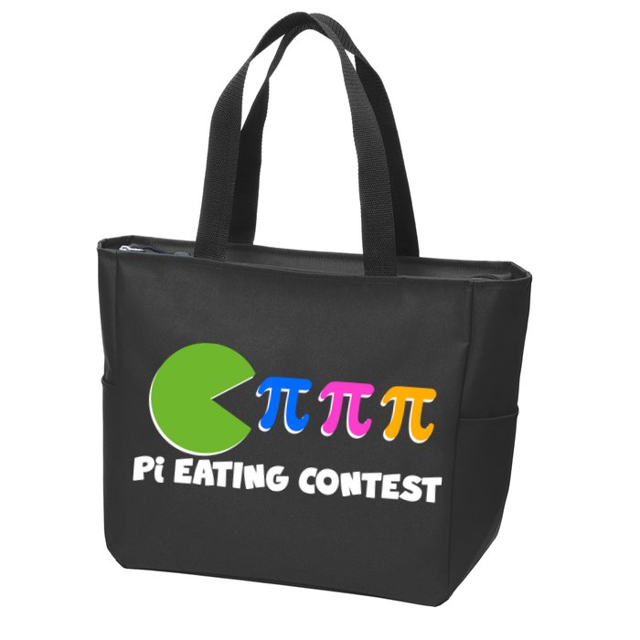 Funny Retro Pi Day 314 Pi Eating Contest Video Game Zip Tote Bag