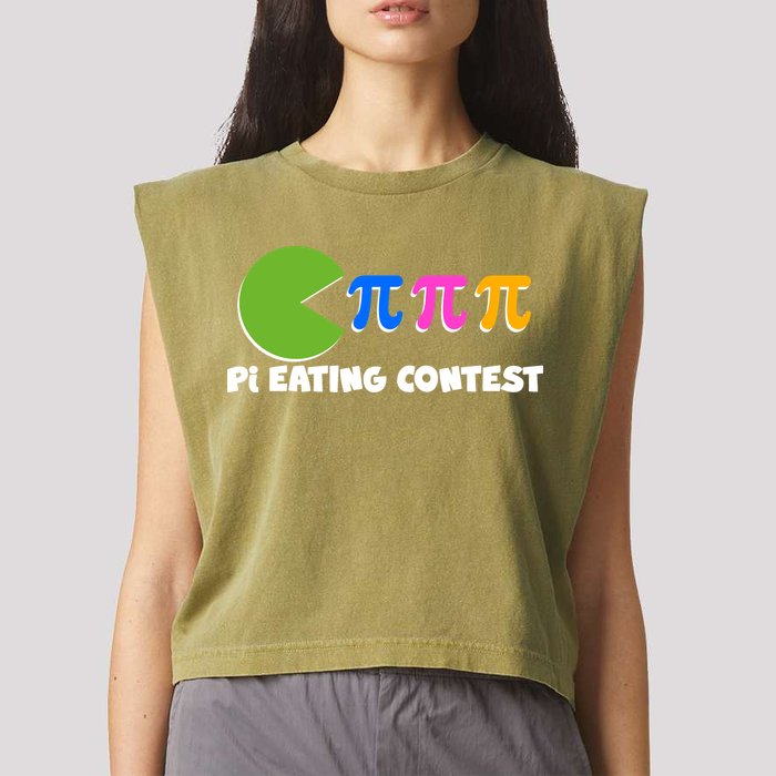 Funny Retro Pi Day 314 Pi Eating Contest Video Game Garment-Dyed Women's Muscle Tee