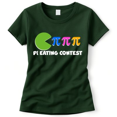 Funny Retro Pi Day 314 Pi Eating Contest Video Game Womens T-Shirt