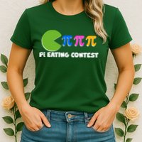 Funny Retro Pi Day 314 Pi Eating Contest Video Game Womens T-Shirt