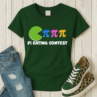 Funny Retro Pi Day 314 Pi Eating Contest Video Game Womens T-Shirt