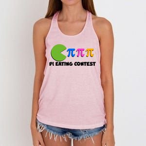 Funny Retro Pi Day 314 Pi Eating Contest Video Game Women's Knotted Racerback Tank