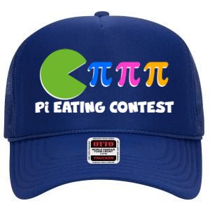 Funny Retro Pi Day 314 Pi Eating Contest Video Game High Crown Mesh Back Trucker Hat