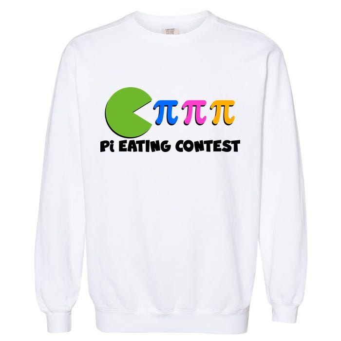 Funny Retro Pi Day 314 Pi Eating Contest Video Game Garment-Dyed Sweatshirt