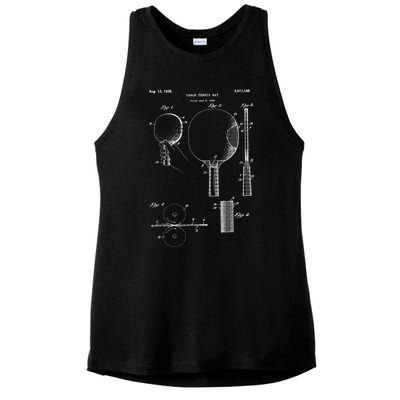 Funny Retro Ping Pong Paddle Gift Vintage Table Tennis Gift Ladies PosiCharge Tri-Blend Wicking Tank