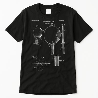 Funny Retro Ping Pong Paddle Gift Vintage Table Tennis Gift Tall T-Shirt