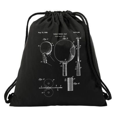 Funny Retro Ping Pong Paddle Gift Vintage Table Tennis Gift Drawstring Bag