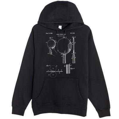 Funny Retro Ping Pong Paddle Gift Vintage Table Tennis Gift Premium Pullover Hoodie