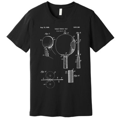 Funny Retro Ping Pong Paddle Gift Vintage Table Tennis Gift Premium T-Shirt
