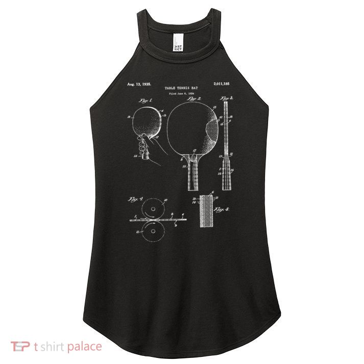 Funny Retro Ping Pong Paddle Gift Vintage Table Tennis Gift Women's Perfect Tri Rocker Tank