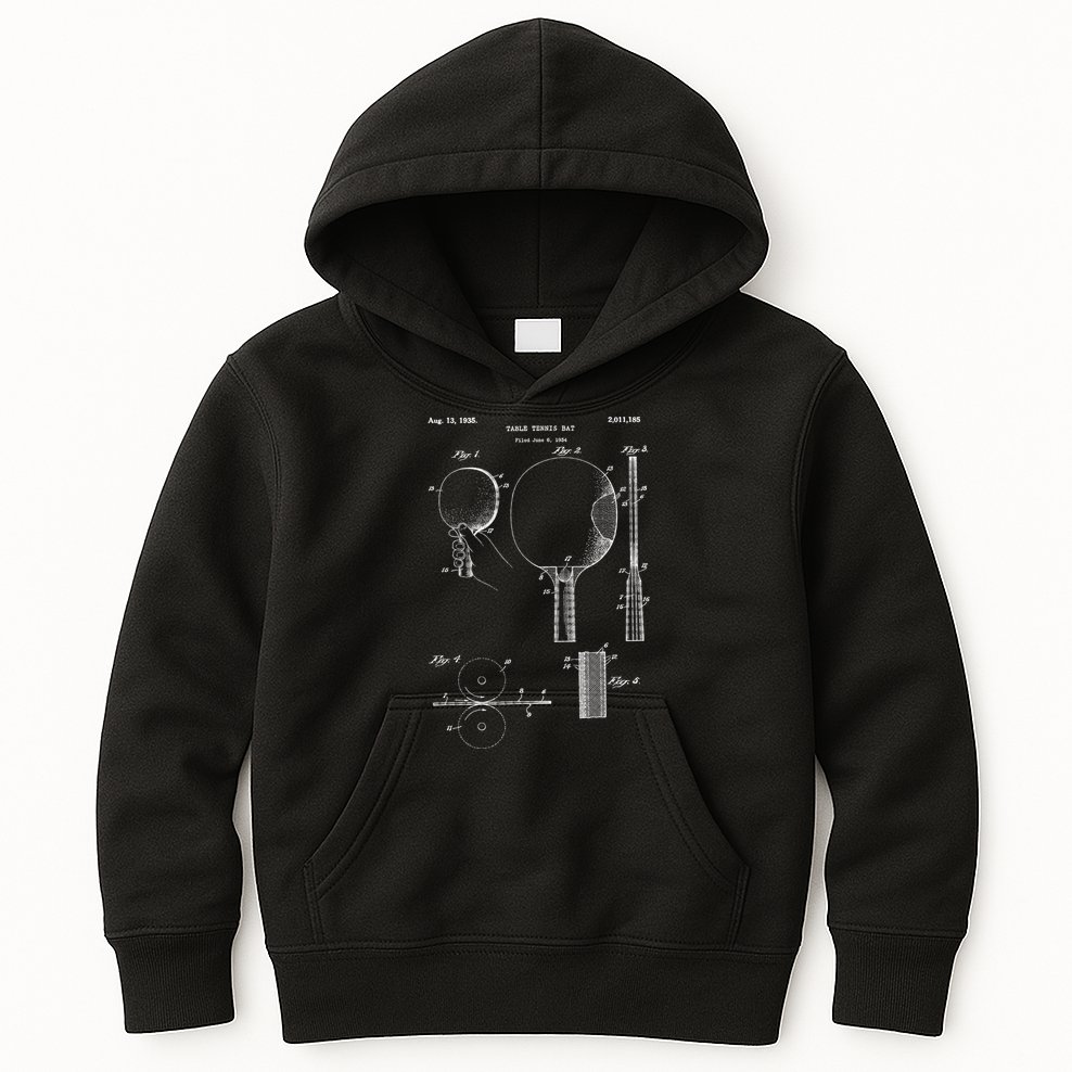 Funny Retro Ping Pong Paddle Gift Vintage Table Tennis Gift Kids Hoodie