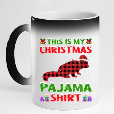 Funny Red Panda Lover Xmas Gift Matching Red Panda Christmas Funny Gift 11oz Black Color Changing Mug