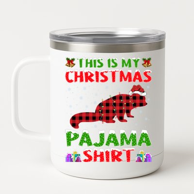 Funny Red Panda Lover Xmas Gift Matching Red Panda Christmas Funny Gift 12 oz Stainless Steel Tumbler Cup