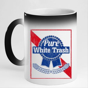 Funny Redneck Pure White Trash 11oz Black Color Changing Mug