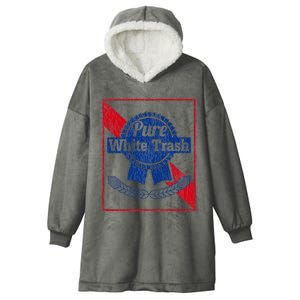 Funny Redneck Pure White Trash Hooded Wearable Blanket