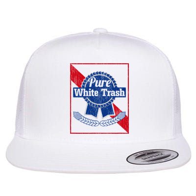 Funny Redneck Pure White Trash Flat Bill Trucker Hat