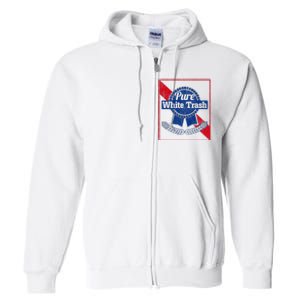 Funny Redneck Pure White Trash Full Zip Hoodie