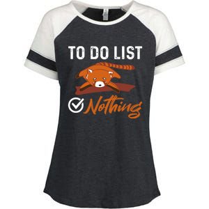 Funny Red Panda Lover To Do List Checkbox Nothing Lazy Relax Gift Enza Ladies Jersey Colorblock Tee