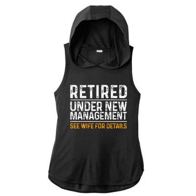 Funny Retiret Party Dad Humor Classic Fit Ladies PosiCharge Tri-Blend Wicking Draft Hoodie Tank