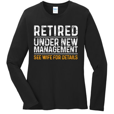 Funny Retiret Party Dad Humor Classic Fit Ladies Long Sleeve Shirt