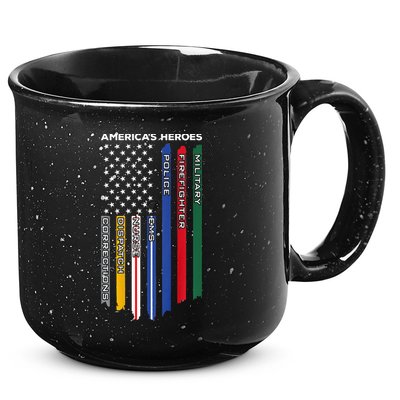 First Responders Police Military Firefighter Nurse BACK 15oz Campfire Ceramic Mug