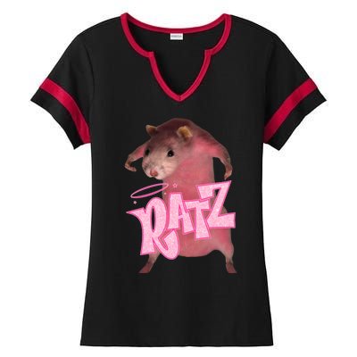 Funny Ratz Pink Rat Ratz Meme Ladies Halftime Notch Neck Tee