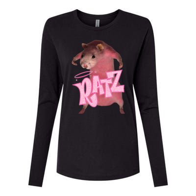 Funny Ratz Pink Rat Ratz Meme Womens Cotton Relaxed Long Sleeve T-Shirt