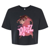 Funny Ratz Pink Rat Ratz Meme Bella+Canvas Jersey Crop Tee