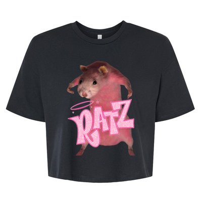 Funny Ratz Pink Rat Ratz Meme Bella+Canvas Jersey Crop Tee