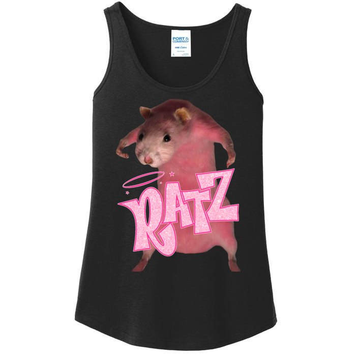 Funny Ratz Pink Rat Ratz Meme Ladies Essential Tank