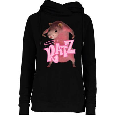 Funny Ratz Pink Rat Ratz Meme Womens Funnel Neck Pullover Hood