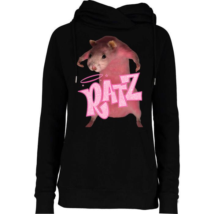 Funny Ratz Pink Rat Ratz Meme Womens Funnel Neck Pullover Hood