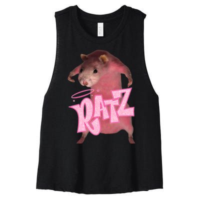 Funny Ratz Pink Rat Ratz Meme Women's Racerback Cropped Tank