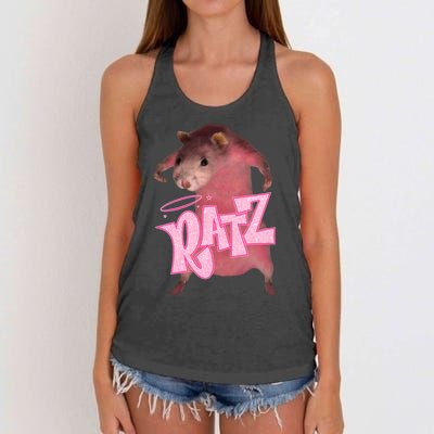 Funny Ratz Pink Rat Ratz Meme Women's Knotted Racerback Tank