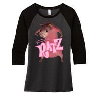 Funny Ratz Pink Rat Ratz Meme Women's Tri-Blend 3/4-Sleeve Raglan Shirt