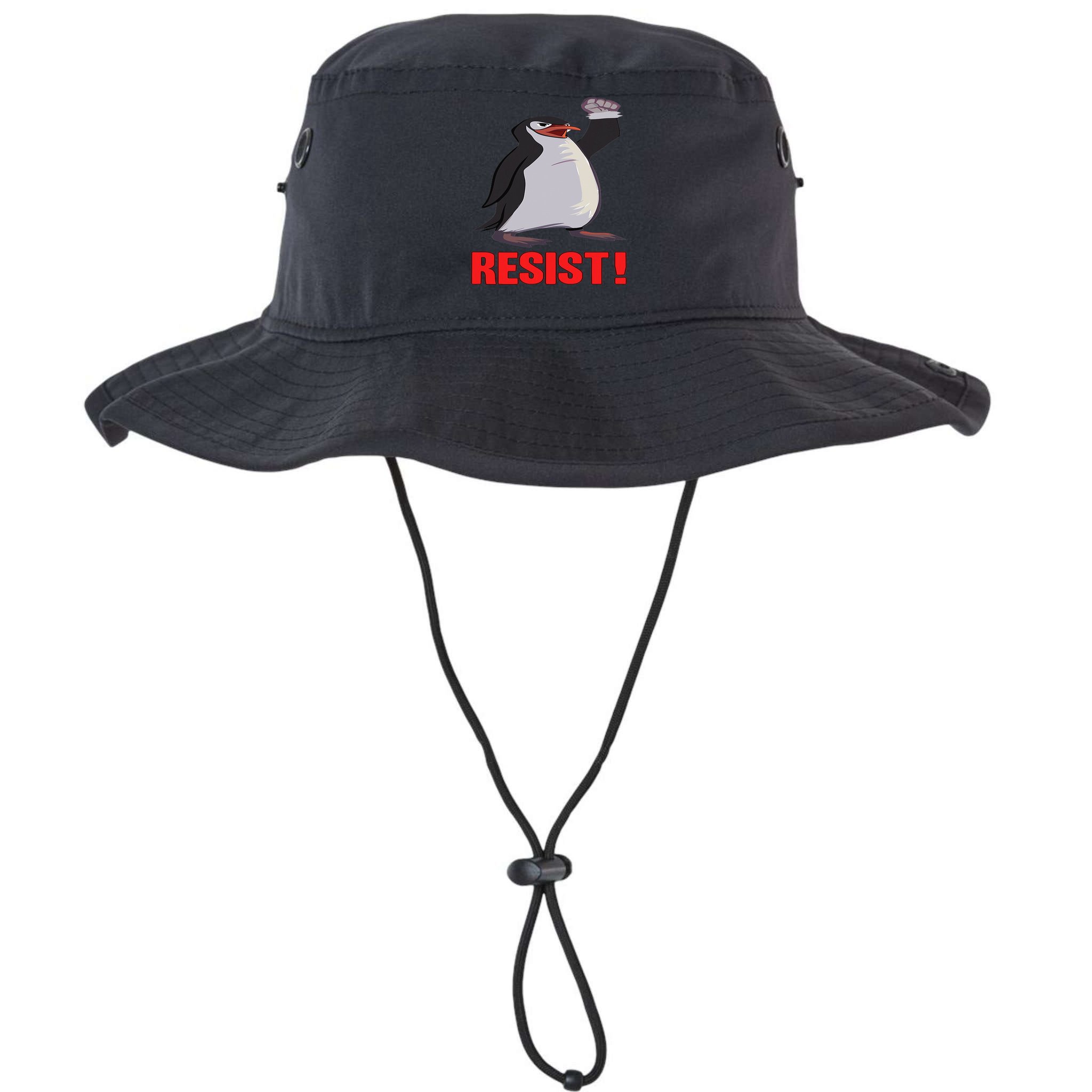 Funny Resist Penguin Activism Vintage Penguins Protest 2025 Bucket Hat