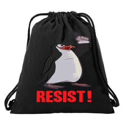 Funny Resist Penguin Activism Vintage Penguins Protest 2025 Drawstring Bag