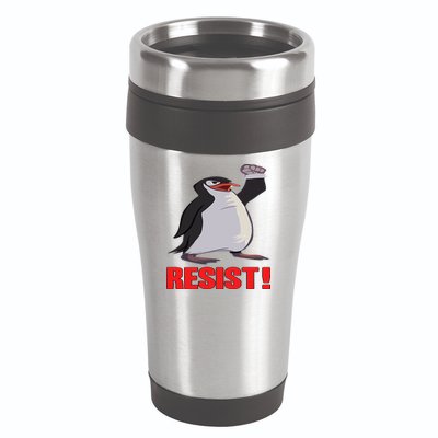 Funny Resist Penguin Activism Vintage Penguins Protest 2025 16oz Travel Tumbler