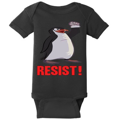 Funny Resist Penguin Activism Vintage Penguins Protest 2025 Baby Bodysuit