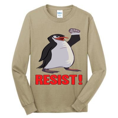 Funny Resist Penguin Activism Vintage Penguins Protest 2025 Tall Long Sleeve T-Shirt