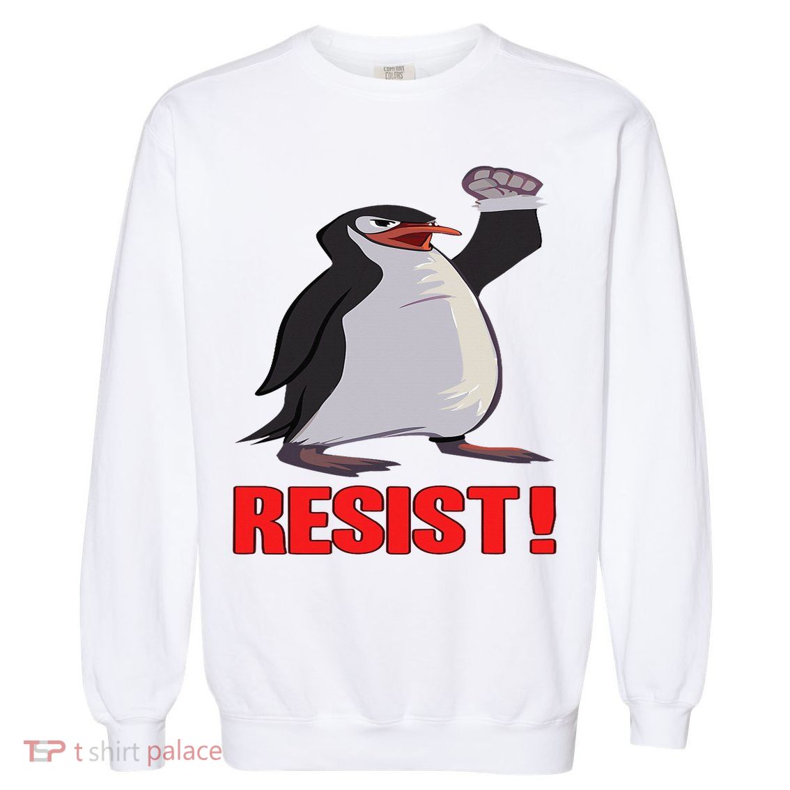 Funny Resist Penguin Activism Vintage Penguins Protest 2025 Garment-Dyed Sweatshirt