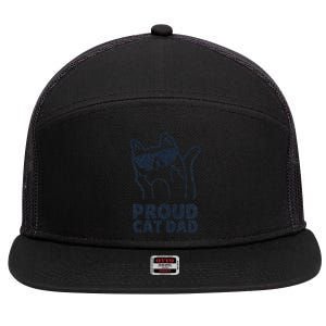 Funny Retro Proud Cat Dad Showing The Finger For Cat Lovers 7 Panel Mesh Trucker Snapback Hat