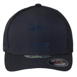 Funny Retro Proud Cat Dad Showing The Finger For Cat Lovers Flexfit Unipanel Trucker Cap